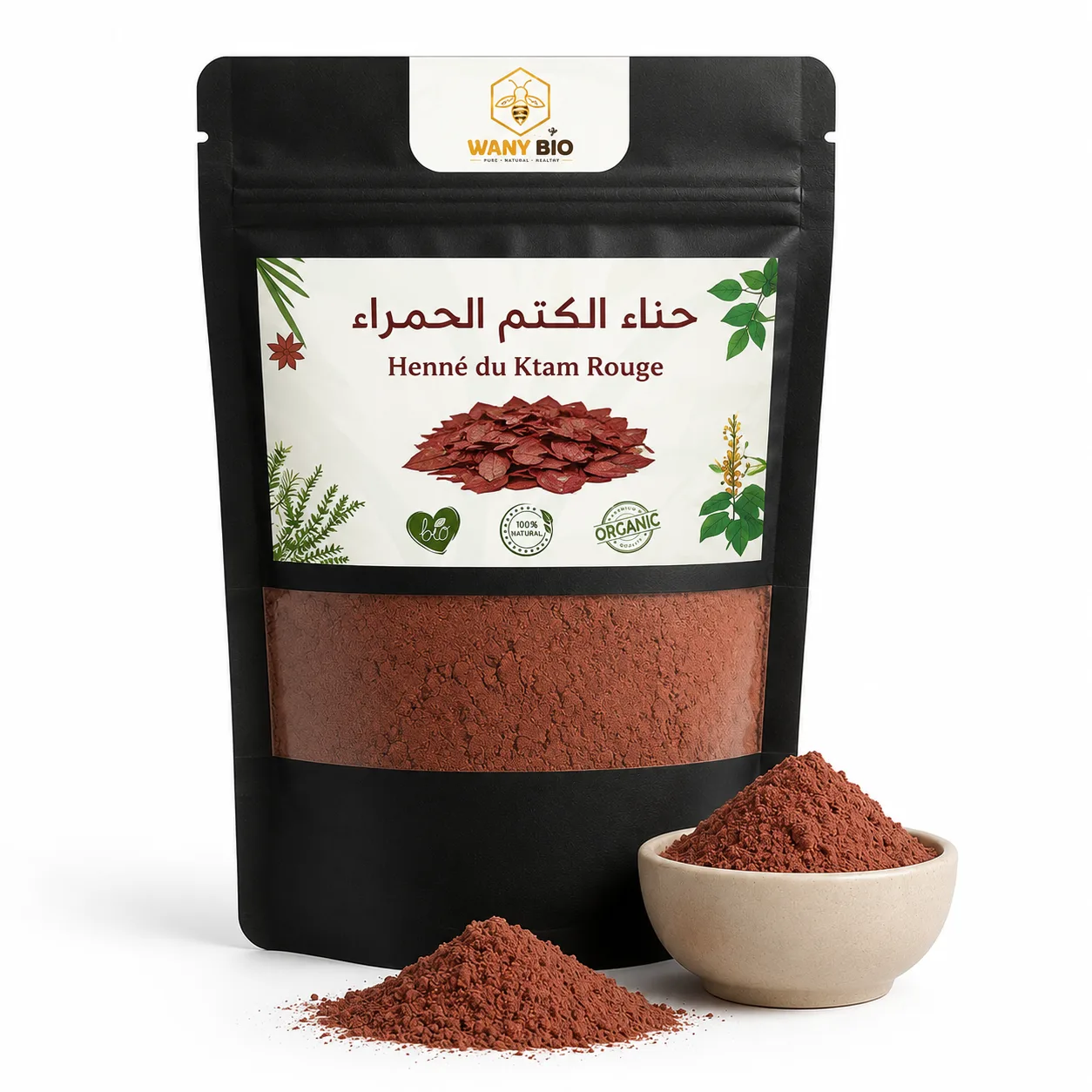 حناء الكتم الحمراء - Natural cream, oils... - Wany Bio